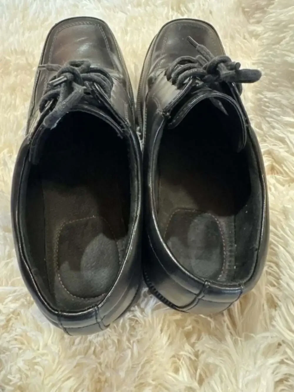 851 Dexter Men's Black Comfort Oxford Square Toe Lace Up Dress Shoes Size 9.5w